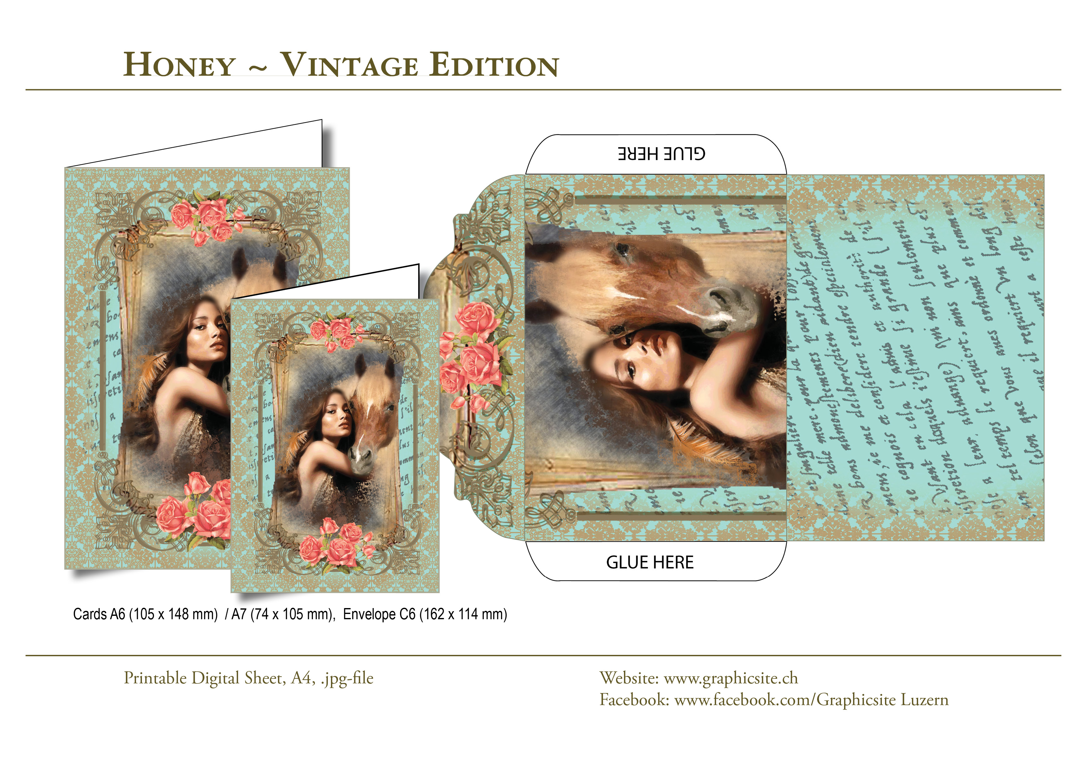 Printable Digital Sheets - DIN A-Formats - Honey_VintageEdition